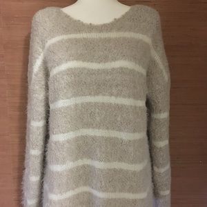 Calvin Klein sweater Boucle beige/white striped